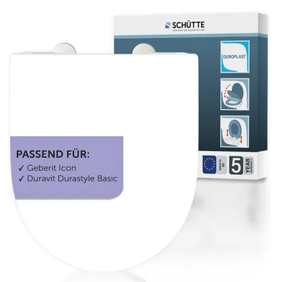 Produktbild von SCHÜTTE WC-Sitz für Geberit ICON und Duravit DURASTYLE BASIC, weiß