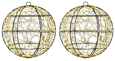 Imagen del producto de vidaXL Adorno navideño con luces, 2 unidades, 600 LEDs, luz blanca cálida