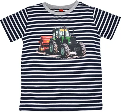 Produktbild von BONDI Jungen T-Shirt "Traktor" 33158 | Blau Weiß Gestreift Größe: 140