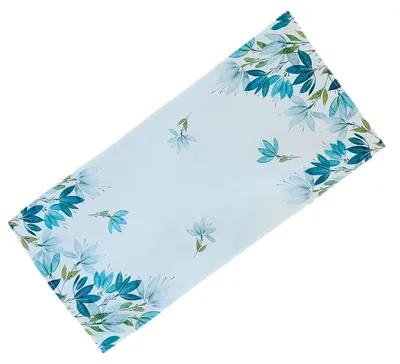 Produktbild von Tischwäsche Tischläufer Druck Blätterreigen weiß Sommer Tischdeko 40 x 85 cm