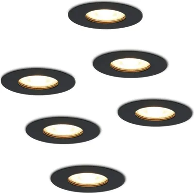 Produktbild von hoftronic LED Einbaustrahler 4,5W 2700K GU10 Dimmbar IP65 Schwarz 6er Set
