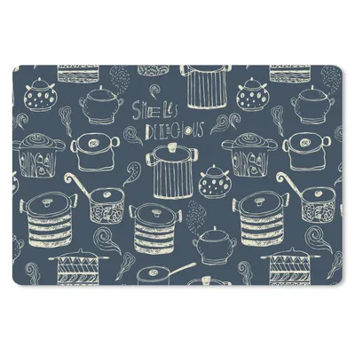 Produktbild von MuchoWow® Mauspad Mousepad Muster - Pfannen - Kochen 27x18 cm - Mousepads - Maus Mat - Pad - Mausunterlage - Büroartikel - Desk Matten