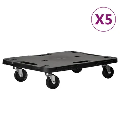 Immagine prodotto di Rulli di trasporto 5 pz. Nero 58x38x12 cm Polipropilene