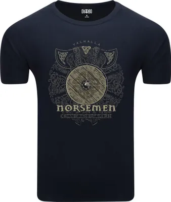 Produktbild von Diarbo Herren T-Shirt mit Wikinger Druck Äxte des Nordmanns Dunkelblau Gr.XXL