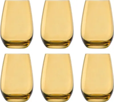 Zdjęcie produktu dla Kolorowy Szklanki - Elements, Zestaw 6 szt., Bursztyn, 465ml