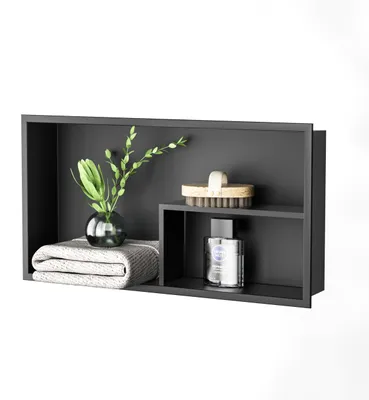 Produktbild von Duschregal ohne Bohren - Einbau Duschregal - Wandregal schwarz - 60 x 30 x 10 cm