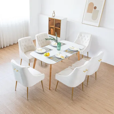 Produktbild von Esszimmerstühle - Stühle - Speisestuhl - Schalenstühle - Samtstühle - Grau bezogen