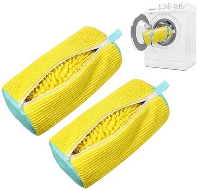 Image de Sac de lavage pour chaussures Unyqoos® avec fermeture éclair – réutilisable, en polyester-nylon, 39 x 19 cm, pour une protection optimale lors du lavage de baskets