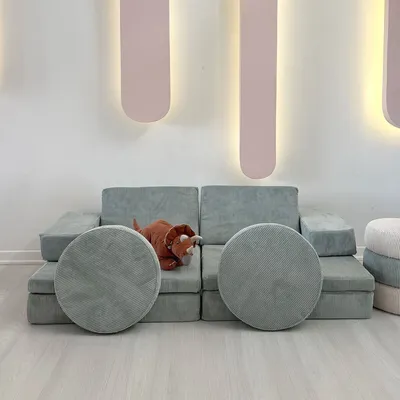 Produktbild von Hanah Home, Puzzle - Blue, 2-Sitzer-Schlafsofa, 100 % POLYESTER, Blau, 140 x 70 x 46 cm