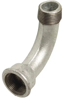 Image de Coud coudé en fonte galvanisée, angle de 90 degrés, raccordement 3/4 de pouce, marques GZ GW