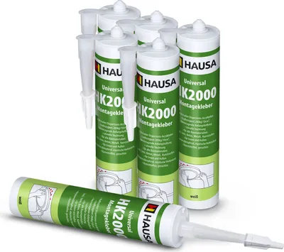 Produktbild von HAUSA High-Tack Montagekleber HK2000 Baukleber für Styropor Leisten 6 x 310ml