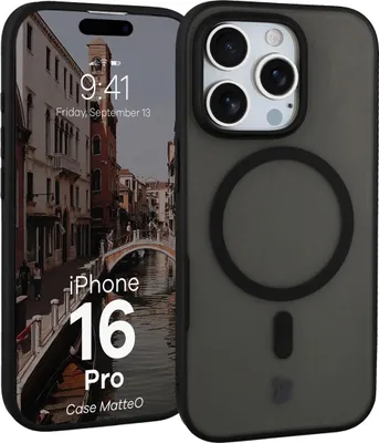 Produktbild von Bizon Case MatteO Apple iPhone 16 Pro transparent mit schwarzem Rahmen