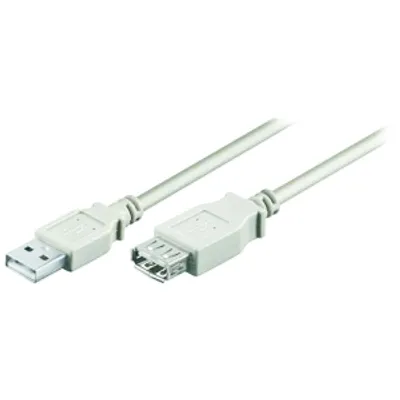 Produktbild von M-Cab USB 2.0 Kabel - A/A - St/Bu - grau - 5.00m, 5 m, USB A, USB A, USB 2.0, Männlich/Weiblich, Grau