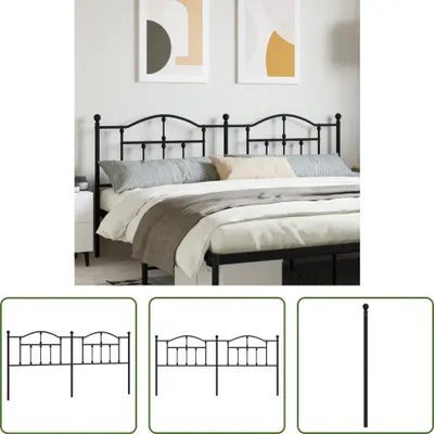 Produktbild von The Living Store Kopfteil Metall Schwarz 193 cm