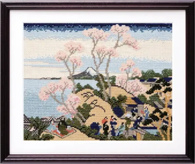 Produktbild von Olympus Kreuzstich-Stickset "Fuji des Gotenyama-Berges in Shinagawa am Tokaido von Katsushika Hokusai", 29,5x37cm, Original aus Japan
