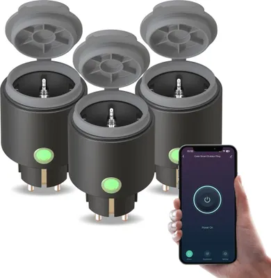 Produktbild von Calex Outdoor Smart Plug, WLAN Bluetooth Steckdose für Außen, IP44 wetterfest, 3680W, Calex App Steuerung, 3er Pack