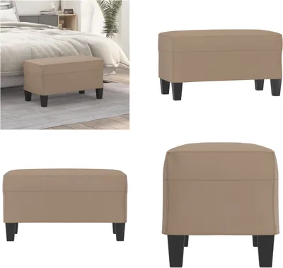Zdjęcie produktu dla vidaXL Ławka Cappuccino Brown 70x35x41 cm imitacja skóry  - Ławka - Ławki - Ławki - Siedziska na ławkach