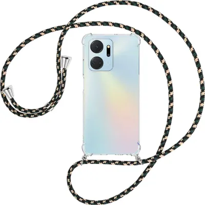 Produktbild von Handykette Backcover-Schutzhülle mit Band (Metall silberfarben) für Honor X7a (6.75'') - camouflage