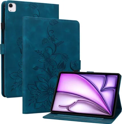 Produktbild von iPad Air 11 (2024/2025/2026) Hülle - Coverup Lily Flower Klapphülle - Blau