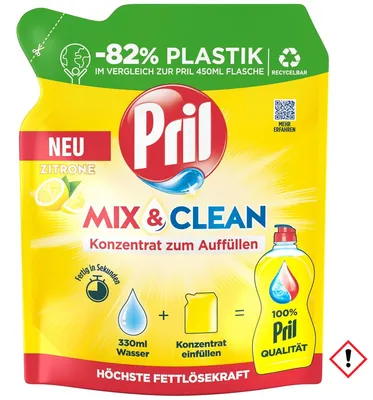 Produktbild von Pril Mix Clean Zitrone Konzentrat zum Auffüllen 120ml