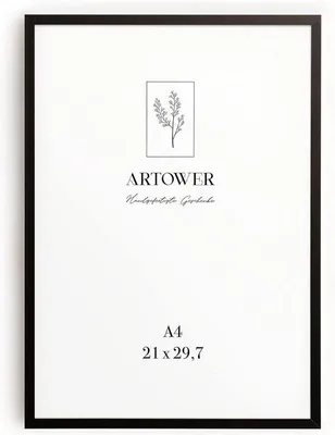 Produktbild von Unyqoos® Bilderrahmen schwarzes Aluminium – schlanker Metallrahmen für DIN A4 (21 x 29,7 cm) mit Plexiglas-Abdeckung und MDF-Rückwand