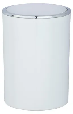 Immagine prodotto di WENKO cestino per bagno con coperchio a ribalta Inca bianco 5L | rifiuti cosmetici bagno cucina WC ospiti