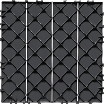 Produktbild von SucceBuy Terrassenfliesen, 54er-Set, Balkonfliesen 295x295 mm, Klicksystem, Kunststoff-Bodenbelag für Außenbereiche wie Veranda, Pool, Balkon und Hinterhof, Dunkelgrau