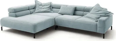 Produktbild von KAWOLA Sofa DELIA Ecksofa Cord hellblau Recamiere links