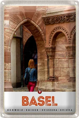 Produktbild von Blechschild Reise 40x30cm Basel Schweiz Urlaub Stadttour Ansicht