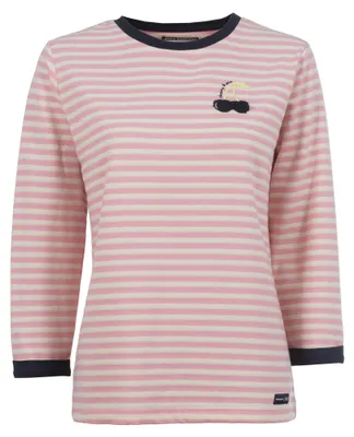 Immagine prodotto di Questa felpa leggera 3/4, color rosa tenue, fa parte della collezione "Spring Delight" di Soquesto