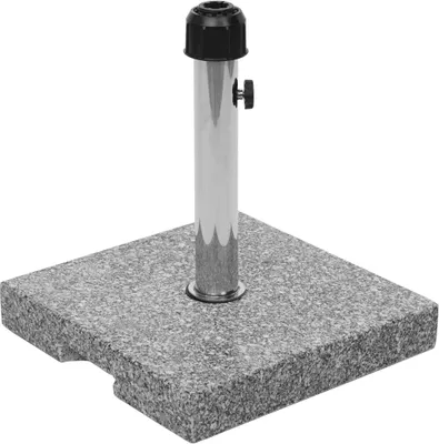 Produktbild von Stojan na slnečník HWC-F92, Stojan na slnečník Držiak na slnečník, Granit ~ 23 kg štvorcová sivá