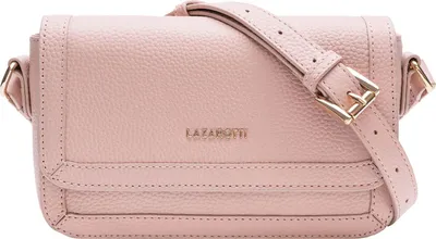 Produktbild von Lazarotti Leder Umhängetasche Bologna Leather Flap Crossbody Bag Pink altrosa