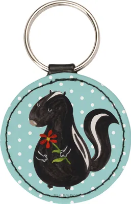 Produktbild von Mr. & Mrs. Panda Taschenanhänger Stinktier Blume - Türkis Pastell - Geschenk, anhänger schlüssel, schlüsselbund, Schlüsselanhänger Bunt, Raubtier, Skunk, Dreams, Träume