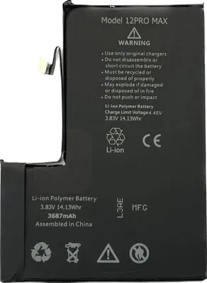 Produktbild von Ersatzakku für Apple iPhone 12 Pro Max A2412 – 3687 mAh, 3,83 V