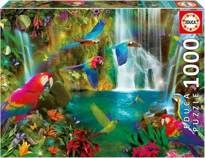 Produktbild von Educa Puzzle 9218457 - Tropical Parrots - 1000 Teile Puzzle