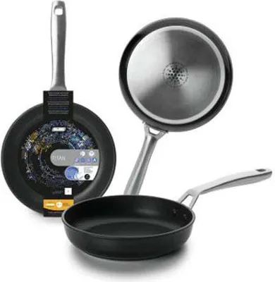 Zdjęcie produktu dla Patelnia Ibili Titan 465018, średnica maks. 18 cm, żeliwo/odlew aluminiowy, przystosowana do kuchenek indukcyjnych, powłoka nieprzywierająca