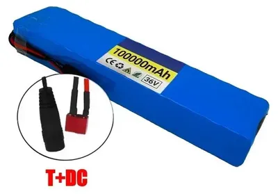 Obrázek produktu pro 36V 100Ah lithium-iontová baterie - 10S3P sestava článků 18650 - Li-Ion články - S BMS (systémem řízení baterie) - Vhodné pro elektrokola, elektrické skútry, hoverboardy - Výkon až 1000W - Pouze baterie - Konektor T-DC