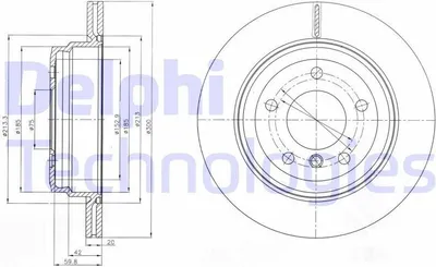 Produktbild von 2x DELPHI Bremsscheibe BG4243C für BMW 3 Touring (E91) 3 Limousine (E90) 66mm