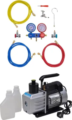 Produktbild von Möbel Vakuumpumpe 50 L/min 2-Wege-Verteiler-Manometer Klimaanlagen - Klima- & Heizgeräte Zubehör 3100286