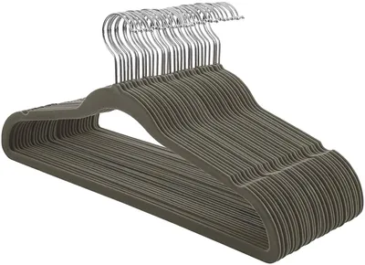Produktbild von SONGMICS Kleiderbügel Samt, 30er Set, Jackenbügel, 42 cm lang, Anzugbügel, dünn, robust, gut belastbar, um 360° drehbarer Haken, für Mäntel, Hemden und Anzüge, grau CRF26V