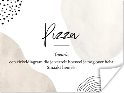 Produktbild von MuchoWow® Poster Pizza - Wörterbuch - Sprichwörter - Zitate - Pizza definition 160x120 cm - Foto Plakat