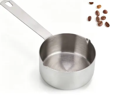 Obrázek produktu pro Sada čtyř odměrných kelímků z nerezové oceli, vhodných pro suché i tekuté ingredience