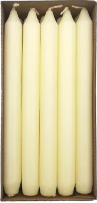 Produktbild von ​HOFER Tafelkerzen 20er Set – 7h Brenndauer​ – Elfenbein – 19 x 200mm – Tropffrei Spitzkerzen