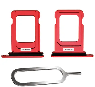 Produktbild von iPHONE 12 SIM KARTEN HALTER TRAY ADAPTER FACH STECKER SLOT CARD + NADEL PRODUCT RED ROT