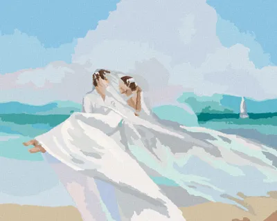 Produktbild von Zuty - Malen nach Zahlen - HOCHZEIT AM STRAND, 40x50 cm, mit Keilrahmen (bereits gespannt)