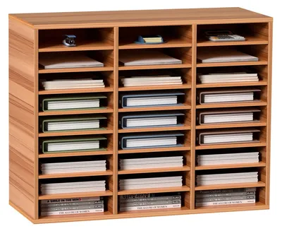 Zdjęcie produktu dla Vevor Drewniany Organizer Na Literaturę 27 Przegródek Regulowany Mdf