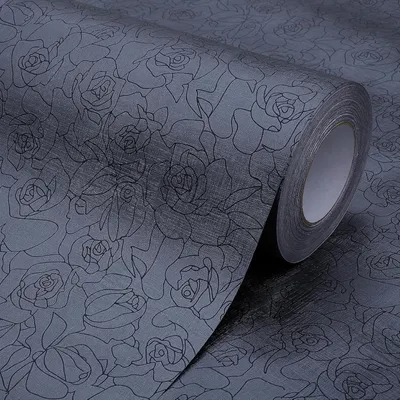 Image de Film autocollant pour fenêtre - Film anti-regards statique - Occultant avec motif « Rose noire » - 45 x 400 cm