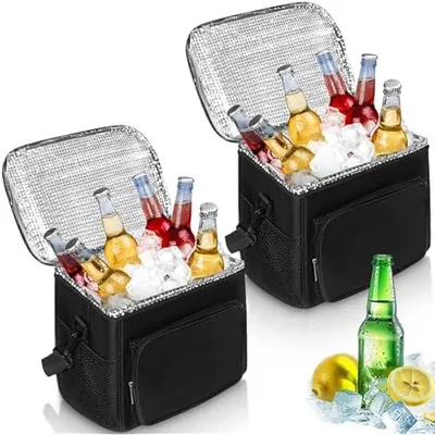 Produktbild von 2 Stück Kühltasche Faltbar,10L Picknicktasche Kühltasche,Thermotasche Klein,Isoliertasche Lunch,Kühltasche Eistasche,Lunch Tasche,Kühlbox für Picknick