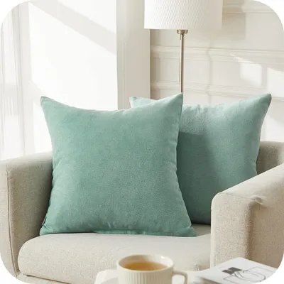 Produktbild von Kissenbezüge 40x40 cm Mintgrün 2er Set Chenille Flauschig