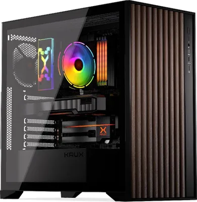 Produktbild von KRUX ATX Gaming-Gehäuse PC Palum, ATX, mATX, 2x120mm Lüfter, Holz